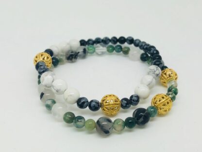 Power Boost - Quartz and Moss Agate Bracelet - Image 2