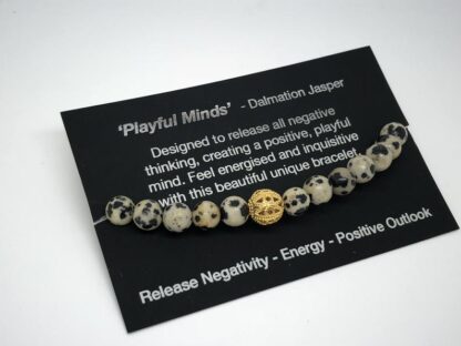 Playful Minds Dalmation Jasper Bracelet For Positive Healing Energy